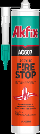 Akfix AC607 Огнестойкий акриловый герметик, 310 мл.Белый (арт AA701 )